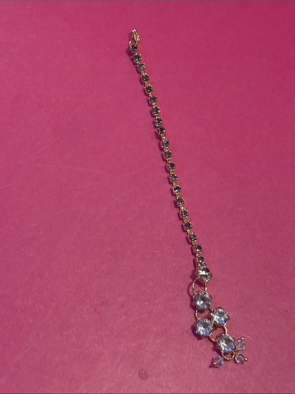 Gold-Tone Clear Crystal Tennis Bracelet